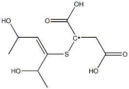 1,2-Dicarboxy-1-[(1-(1-hydroxyethyl)-2-(1-hydroxyethyl)ethenyl)thio]ethyl radical 구조식 이미지