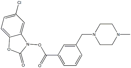 3-[(4-Methylpiperazin-1-yl)methyl]benzoic acid (5-chloro-2,3-dihydro-2-oxobenzoxazol)-3-yl ester Structure