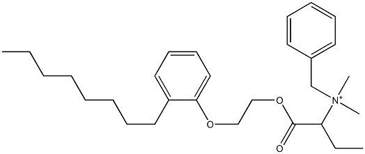 N,N-Dimethyl-N-benzyl-N-[1-[[2-(2-octylphenyloxy)ethyl]oxycarbonyl]propyl]aminium 구조식 이미지