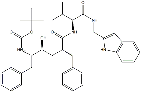 (2S)-2-[[(2R,4S,5S)-5-(tert-Butoxycarbonylamino)-2-benzyl-4-hydroxy-6-phenylhexanoyl]amino]-N-[(1H-indol-2-yl)methyl]-3-methylbutyramide 구조식 이미지