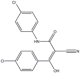 3,N-Bis(4-chlorophenyl)-2-cyano-3-hydroxyacrylamide 구조식 이미지