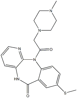 5,11-Dihydro-8-methylthio-11-[(4-methyl-1-piperazinyl)acetyl]-6H-pyrido[2,3-b][1,4]benzodiazepin-6-one Structure