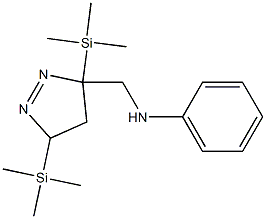 N-[(3,5-Di(trimethylsilyl)-1-pyrazolin-3-yl)methyl]benzenamine 구조식 이미지