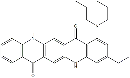 1-(Dipropylamino)-3-ethyl-5,12-dihydroquino[2,3-b]acridine-7,14-dione 구조식 이미지