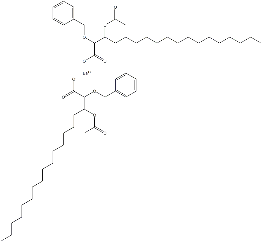 Bis(2-benzyloxy-3-acetyloxystearic acid)barium salt 구조식 이미지