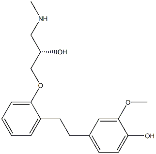(2S)-1-[2-(4-Hydroxy-3-methoxyphenethyl)phenoxy]-3-methylamino-2-propanol 구조식 이미지