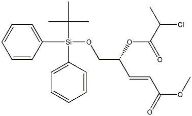 (2E,4R)-4-(2-Chloropropanoyloxy)-5-(tert-butyldiphenylsilyloxy)-2-pentenoic acid methyl ester 구조식 이미지