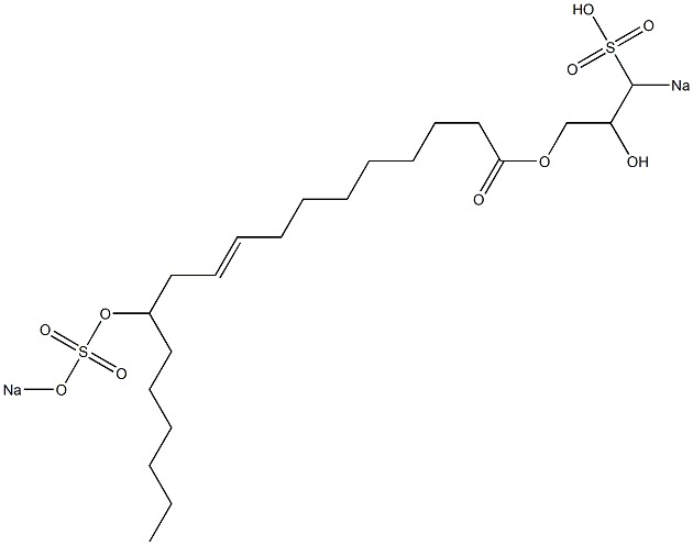 12-[(Sodiosulfo)oxy]-9-octadecenoic acid (2-hydroxy-3-sodiosulfopropyl) ester 구조식 이미지