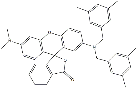 3'-(Dimethylamino)-7'-[bis(3,5-dimethylbenzyl)amino]spiro[isobenzofuran-1(3H),9'-[9H]xanthen]-3-one Structure