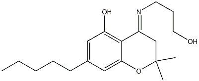 3,4-Dihydro-2,2-dimethyl-4-[3-hydroxypropylimino]-7-pentyl-2H-1-benzopyran-5-ol Structure