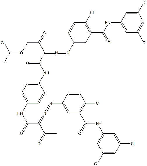 3,3'-[2-[(1-Chloroethyl)oxy]-1,4-phenylenebis[iminocarbonyl(acetylmethylene)azo]]bis[N-(3,5-dichlorophenyl)-6-chlorobenzamide] Structure