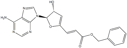 (E)-3-[[(2R,3R)-2-(6-Amino-9H-purin-9-yl)-3-hydroxy-2,3-dihydrofuran]-5-yl]propenoic acid benzyl ester 구조식 이미지