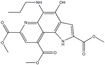4-Hydroxy-5-(propylamino)-1H-pyrrolo[2,3-f]quinoline-2,7,9-tricarboxylic acid trimethyl ester 구조식 이미지