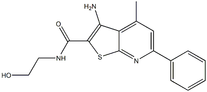 3-Amino-N-(2-hydroxyethyl)-4-methyl-6-phenylthieno[2,3-b]pyridine-2-carboxamide 구조식 이미지