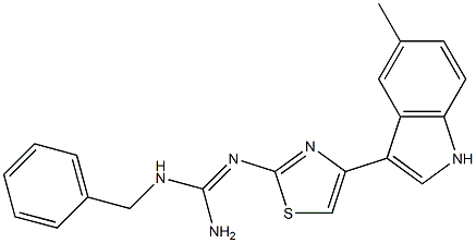 1-Benzyl-2-[4-(5-methyl-1H-indole-3-yl)-2-thiazolyl]guanidine 구조식 이미지