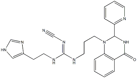 1-[3-[2-Cyano-3-[2-(1H-imidazol-4-yl)ethyl]guanidino]propyl]-2-(2-pyridinyl)-1,2-dihydroquinazolin-4(3H)-one Structure