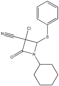 3-Chloro-3-cyano-1-cyclohexyl-4-(phenylthio)azetidin-2-one Structure