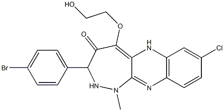 1,2,3,6-Tetrahydro-3-(4-bromophenyl)-8-chloro-1-methyl-5-(2-hydroxyethoxy)-4H-1,2-diazepino[3,4-b]quinoxaline-4-one Structure