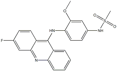 N-[4-(3-Fluoro-9-acridinylamino)-3-methoxyphenyl]methanesulfonamide 구조식 이미지