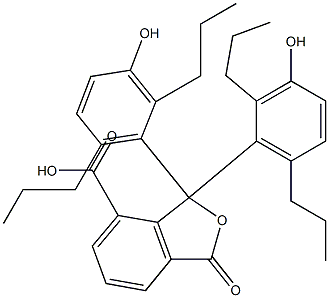 1,3-Dihydro-1,1-bis(3-hydroxy-2,6-dipropylphenyl)-3-oxoisobenzofuran-7-carboxylic acid 구조식 이미지