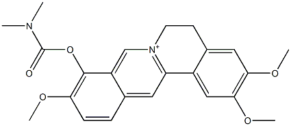 5,6-Dihydro-2,3,10-trimethoxy-9-(dimethylcarbamoyloxy)dibenzo[a,g]quinolizinium 구조식 이미지