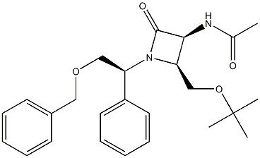 (3S,4S)-3-(Acetylamino)-4-(tert-butyloxymethyl)-1-[(S)-1-phenyl-2-(benzyloxy)ethyl]azetidin-2-one 구조식 이미지