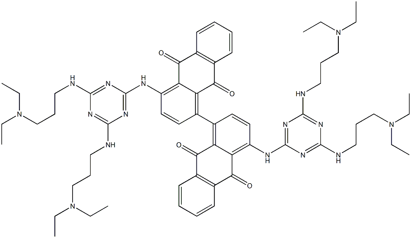 4,4'-Bis[[4,6-bis[[3-(diethylamino)propyl]amino]-1,3,5-triazin-2-yl]amino]-1,1'-bi(9,10-anthraquinone) Structure