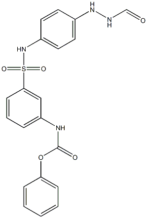 N-[3-[4-(2-Formylhydrazino)anilinosulfonyl]phenyl]carbamic acid phenyl ester 구조식 이미지