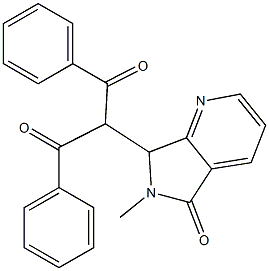 6,7-Dihydro-6-methyl-7-[di(phenylcarbonyl)methyl]-5H-pyrrolo[3,4-b]pyridin-5-one 구조식 이미지