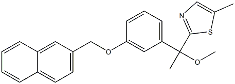 2-[1-Methoxy-1-[3-[(2-naphthalenyl)methoxy]phenyl]ethyl]-5-methylthiazole 구조식 이미지