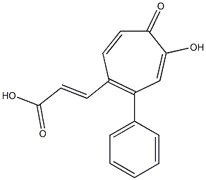 3-(4-Phenyl-2-hydroxy-1-oxocyclohepta-2,4,6-trien-5-yl)acrylic acid 구조식 이미지