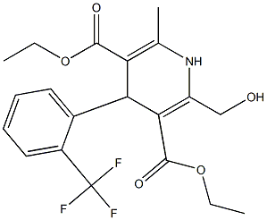 4-(2-Trifluoromethylphenyl)-2-hydroxymethyl-6-methyl-1,4-dihydropyridine-3,5-dicarboxylic acid diethyl ester Structure