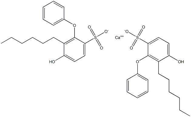 Bis(5-hydroxy-6-hexyl[oxybisbenzene]-2-sulfonic acid)calcium salt 구조식 이미지