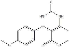 2-Thioxo-4-methyl-6-(4-methoxyphenyl)-1,2,3,6-tetrahydropyrimidine-5-carboxylic acid methyl ester 구조식 이미지
