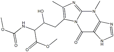 2-(Methoxycarbonylamino)-3-hydroxy-4-(4,6-dimethyl-9-oxo-4,9-dihydro-1H-imidazo[1,2-a]purine-7-yl)butyric acid methyl ester 구조식 이미지