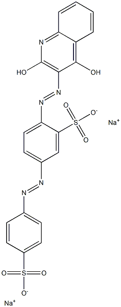 4-[(2,4-Dihydroxy-3-quinolyl)azo]azobenzene-3,4'-disulfonic acid disodium salt Structure