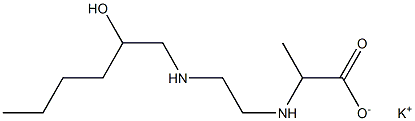 2-[N-[2-[N-(2-Hydroxyhexyl)amino]ethyl]amino]propionic acid potassium salt 구조식 이미지