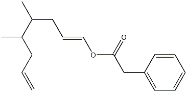 Phenylacetic acid 4,5-dimethyl-1,7-octadienyl ester 구조식 이미지