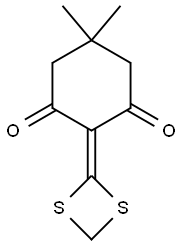 5,5-Dimethyl-2-(1,3-dithietan-2-ylidene)cyclohexane-1,3-dione 구조식 이미지