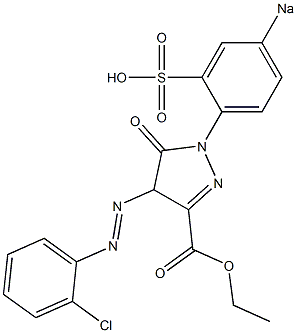 5-Oxo-4,5-dihydro-4-[(2-chlorophenyl)azo]-1-(4-sodiosulfophenyl)-1H-pyrazole-3-carboxylic acid ethyl ester 구조식 이미지