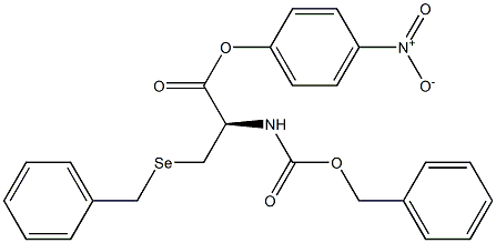 (-)-3-Benzylseleno-N-(benzyloxycarbonyl)-L-alanine 4-nitrophenyl ester 구조식 이미지