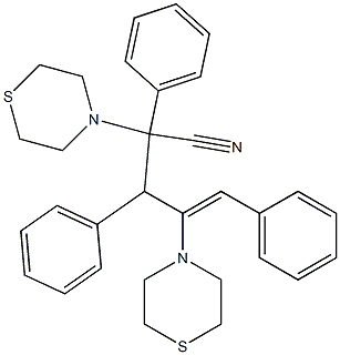 2,3,5-Triphenyl-2,4-bis(thiomorpholino)-4-pentenonitrile 구조식 이미지