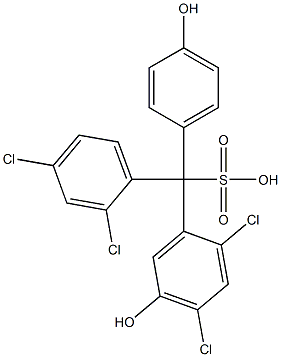 (2,4-Dichlorophenyl)(2,4-dichloro-5-hydroxyphenyl)(4-hydroxyphenyl)methanesulfonic acid Structure