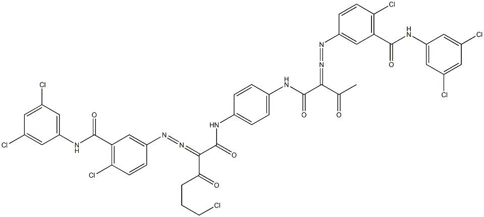 3,3'-[2-(2-Chloroethyl)-1,4-phenylenebis[iminocarbonyl(acetylmethylene)azo]]bis[N-(3,5-dichlorophenyl)-6-chlorobenzamide] 구조식 이미지