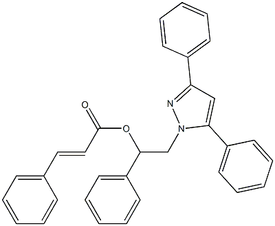 (E)-3-Phenylacrylic acid [1-phenyl-2-(3,5-diphenyl-1H-pyrazol-1-yl)ethyl] ester 구조식 이미지