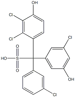 (3-Chlorophenyl)(3-chloro-5-hydroxyphenyl)(2,3-dichloro-4-hydroxyphenyl)methanesulfonic acid Structure