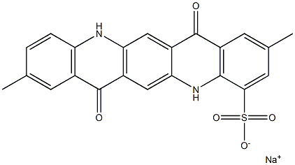 5,7,12,14-Tetrahydro-2,9-dimethyl-7,14-dioxoquino[2,3-b]acridine-4-sulfonic acid sodium salt Structure