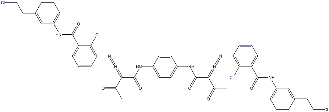 3,3'-[1,4-Phenylenebis[iminocarbonyl(acetylmethylene)azo]]bis[N-[3-(2-chloroethyl)phenyl]-2-chlorobenzamide] 구조식 이미지