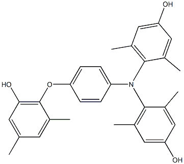 N,N-Bis(4-hydroxy-2,6-dimethylphenyl)-4-(6-hydroxy-2,4-dimethylphenoxy)benzenamine Structure