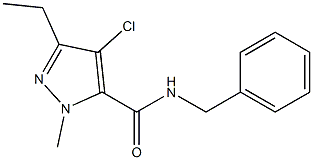 N-Benzyl-1-methyl-3-ethyl-4-chloro-1H-pyrazole-5-carboxamide 구조식 이미지